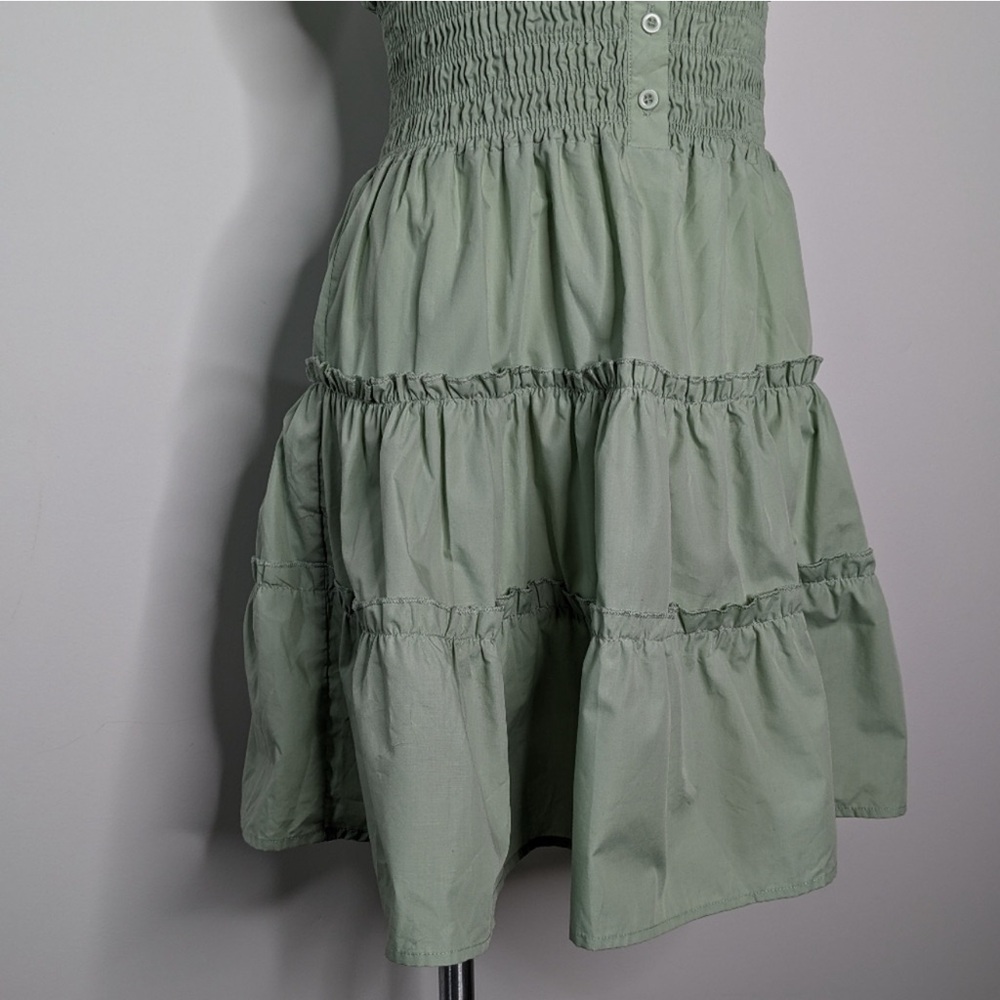 Emory Park Green Tiered Ruffled Mini Dress - Small - Picture 2 of 9